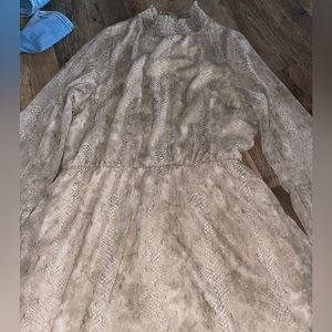 snake skin dress with cuffed waist and wrist